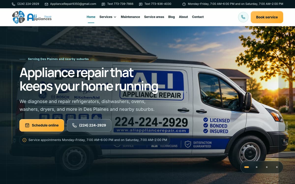 Ali Appliance Repair project preview